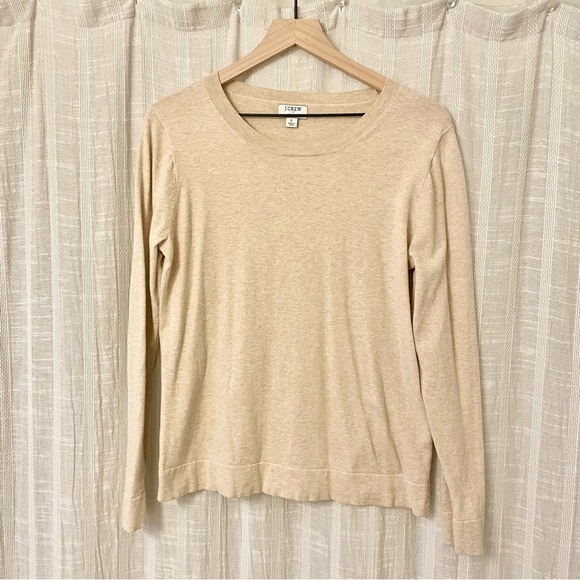 J. Crew Factory Sweaters J Crew Cotton Teddie Beige Sweater Large